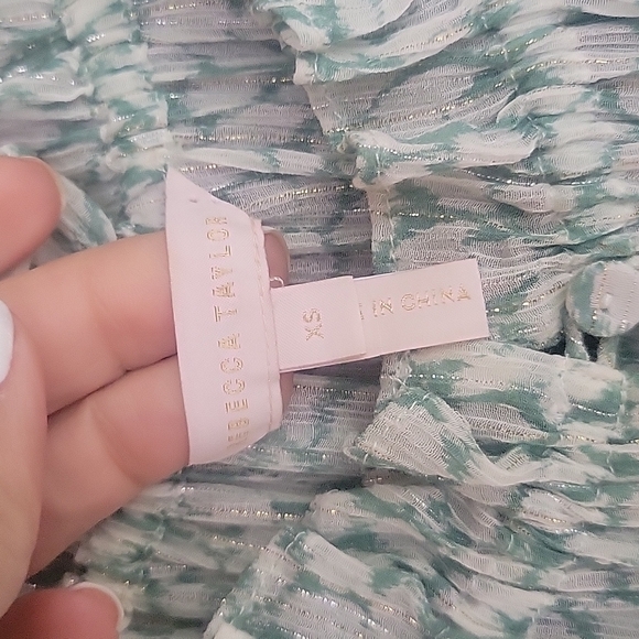 Rebecca Taylor Ikat Leaf Smocked Dress Size XSmall - Picture 3 of 9